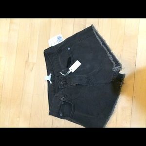 Black jean shorts