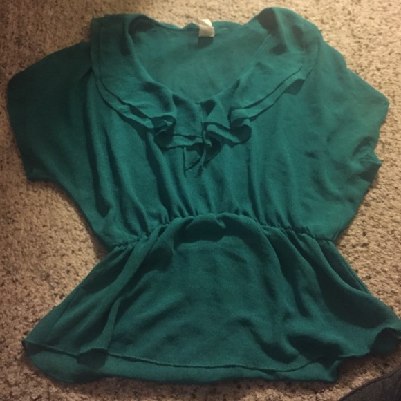 Sheer green top