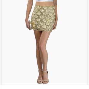 Tobi sequined scallop skirt