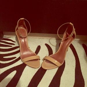High heeled nude sandal