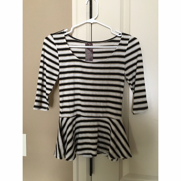 Striped peplum blouse