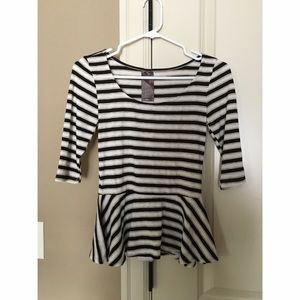 Striped peplum blouse