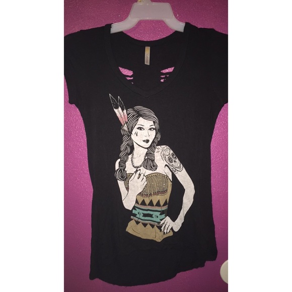 Native American woman print shirt