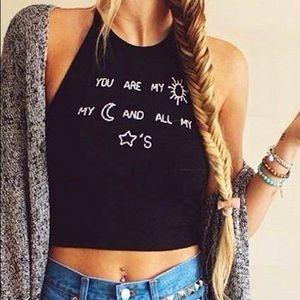 😍 COMING SOON 😍 Black Celestial Halter Crop Top