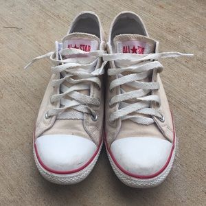 Cream Off White Converse Low Top Sneakers