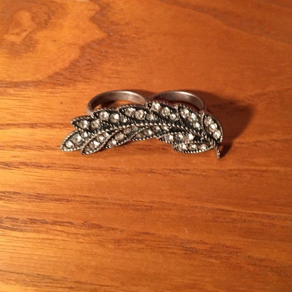 Silver Leaf Double Ring