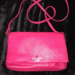 Bright pink Kate Spade leather crossbody