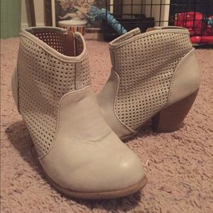 Beige Heeled Booties