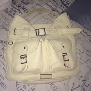 Yellow lamb pebbled leather Burberry purse.