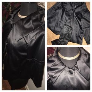 Satin Crop 3/4 Sleeve Jacket