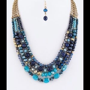 Mix Crystal Layer Necklace Set