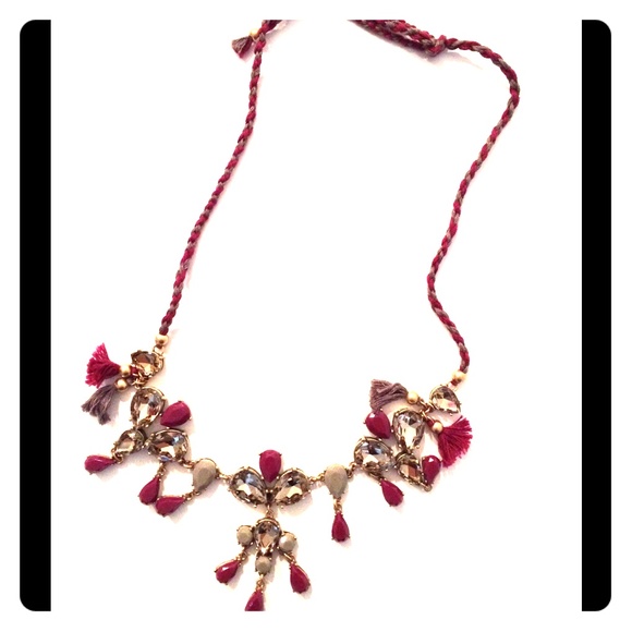J.crew plum bead necklace