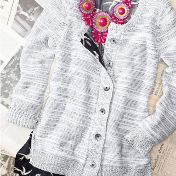 Anthropologie Sweaters - NWOT Antthro Shirting Cardigan Black White Birds
