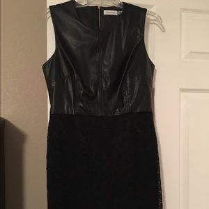 Calvin Klein leather lace dress
