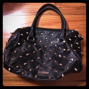 Black Faux Leather Purse w/ Gold Studs