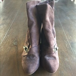 Brown heel booties