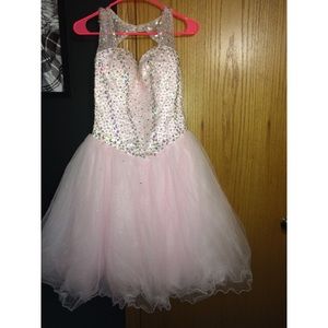 Light pink beaded homecoming dress!