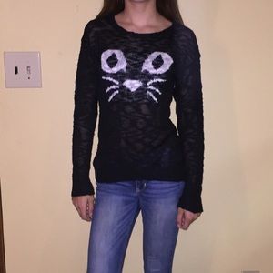 Tillys Black Cat Face Lightweight sweater