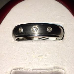 New Titanium Man Ring With Stones size 11