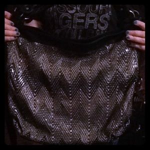 BIG BUDDHA SPARKLY SEQUINED CHEVRON TOTE