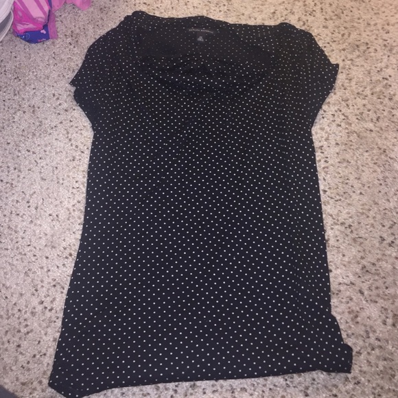 Black white polka dot top