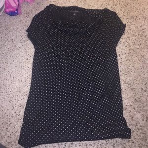 Black white polka dot top