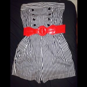 Navy pinup inspired jumpsuit