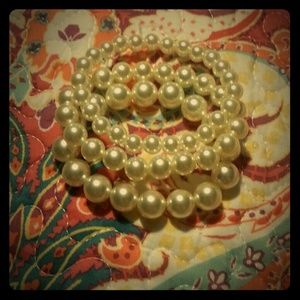 3 Brand New Vintage Pearl Bracelets