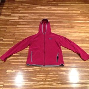 Patagonia fleece full zip dark fuchsia jacket