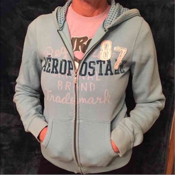Blue polka dot hoodie