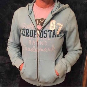 Blue polka dot hoodie