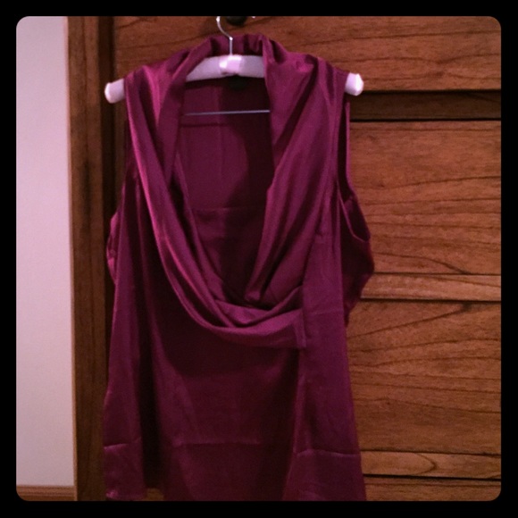 Beautiful deep berry colored silky blouse