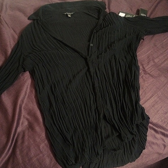 Rock & Republic Crinkled Fabric Blouse (Size S)