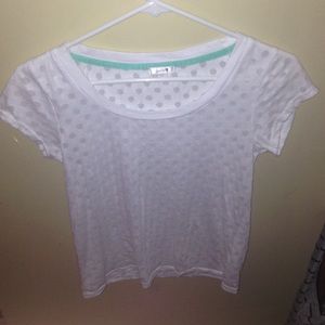 white see trough pocko dot t-shirt