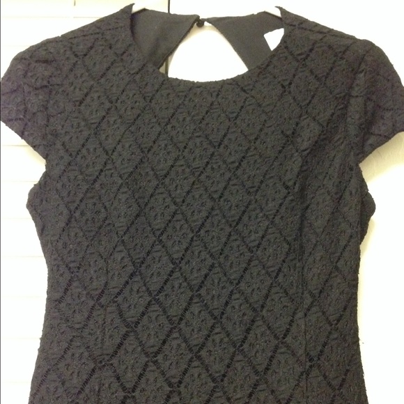DV open back black stretch lace dress size small