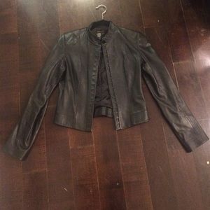 BCBG Black Leather Jacket
