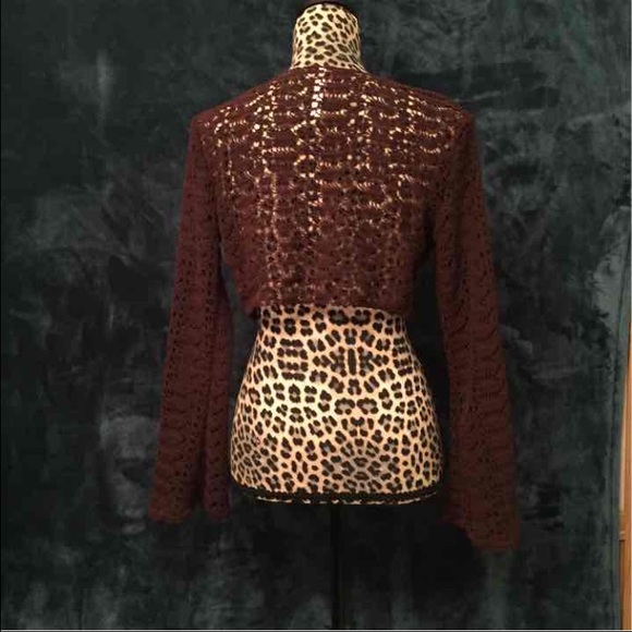 Brown lace coverup ties in the front - Picture 2 of 3