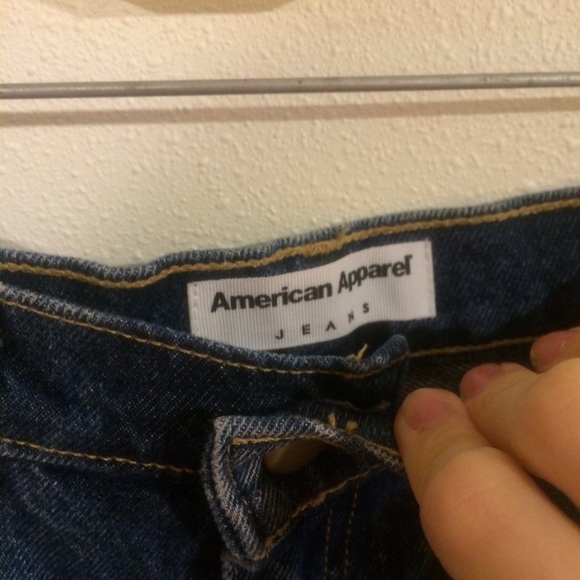 medium wash high waisted American apparel shorts - Picture 3 of 3