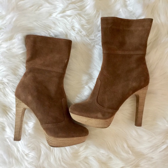 Tan Suede Aubrey Ankle Boots Bcbg 
