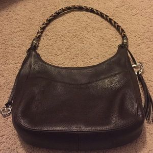 Brighton Barbados Zip Top Hobo Bag Leather
