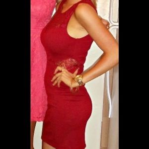 Forever 21 maroon body con dress