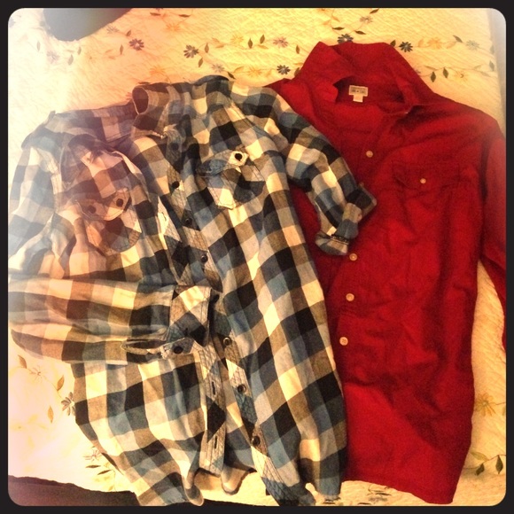 Red long sleeve and Flannel bundle