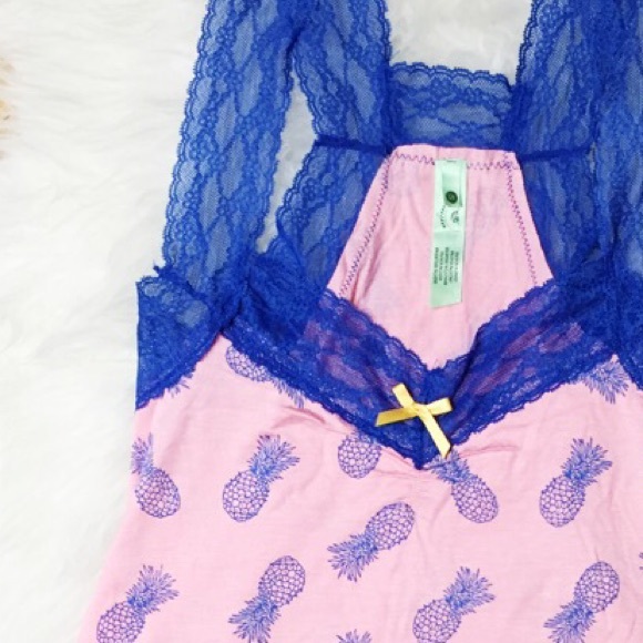 Pineapple Lace Pj Set HoneyDew