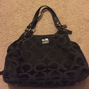 Black Coach bag with 3 compartments