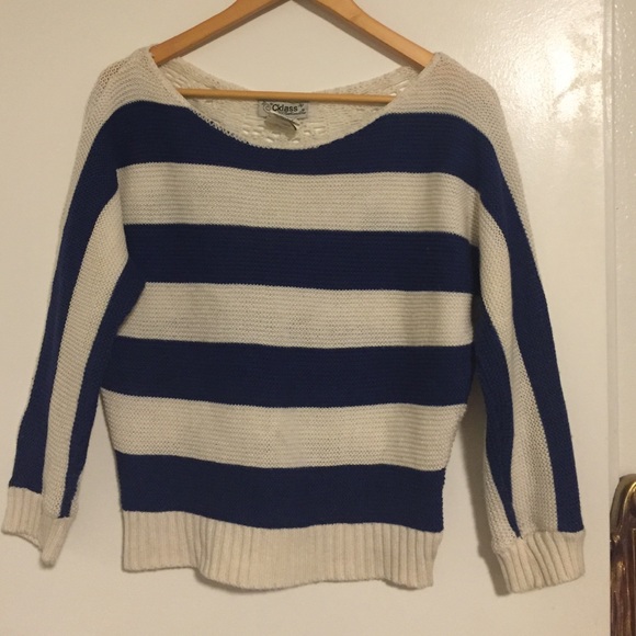 Royal blue and cream sweater