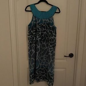 NWOT Silky, sheer dress.  Elegant Teal.
