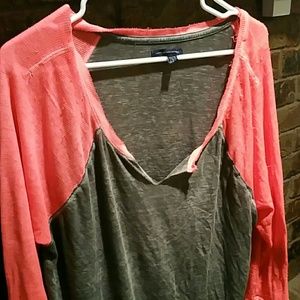 American Eagle 3/4 baseball tee sleep shirt