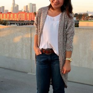 Ruche Taupe Lace Kimono