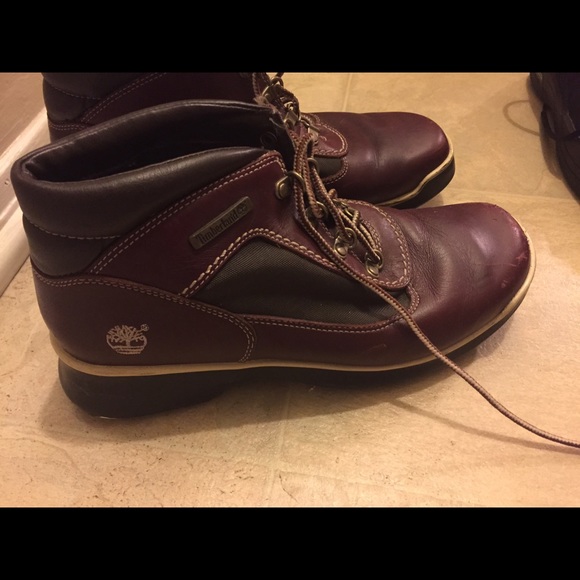 Red timberland boots