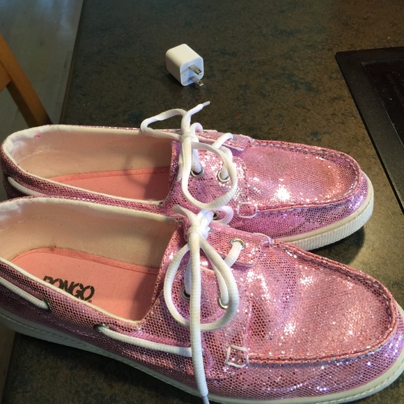 Bongo pink sequence shoes used size 8